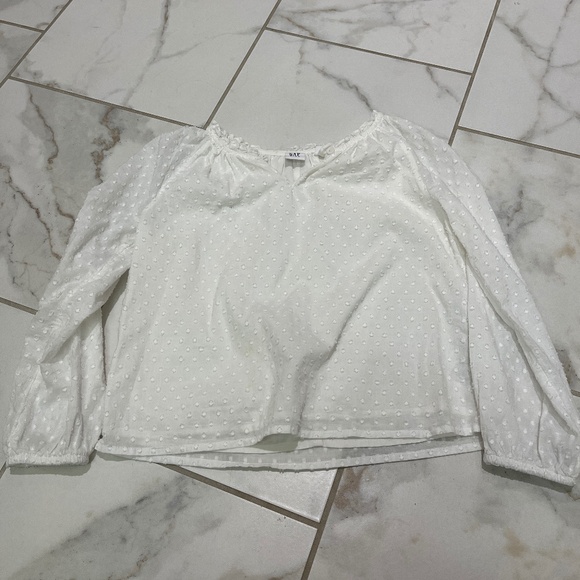 Girl’s GAP Swiss Dot Long-Sleeve Blouse White Size Small - Picture 1 of 3